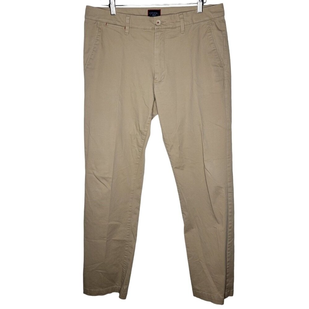 UNTUCKit 34 x 32 Tan‎ Relaxed Fit Khaki Straight Leg St. Clair Men's Pants